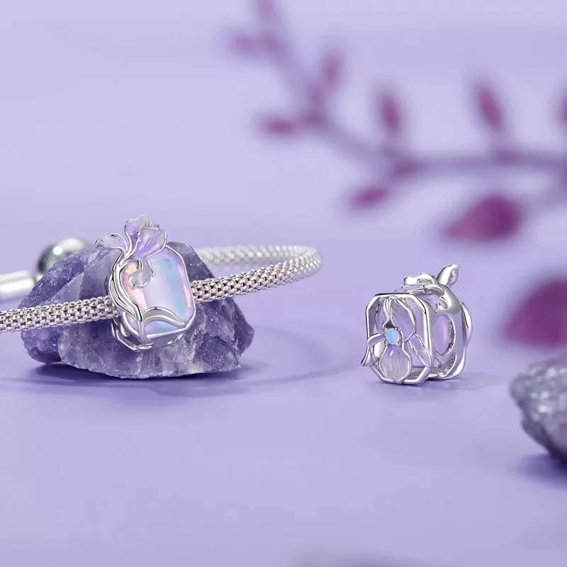 (afbeelding voor) PANDORA Stijl Crystal Iris charm - BSC1032 - Bekijken 4