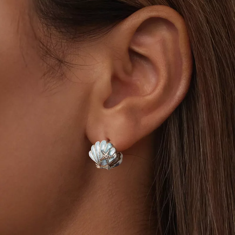 (afbeelding voor) PANDORA-stijl Schelp oorbellen - BSE1011 - Bekijken 6