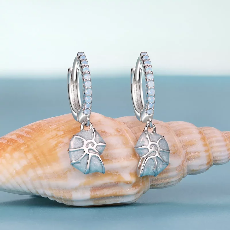 (afbeelding voor) PANDORA Stijl Blauwe schelp oorbellen - BSE1012 - Bekijken 2