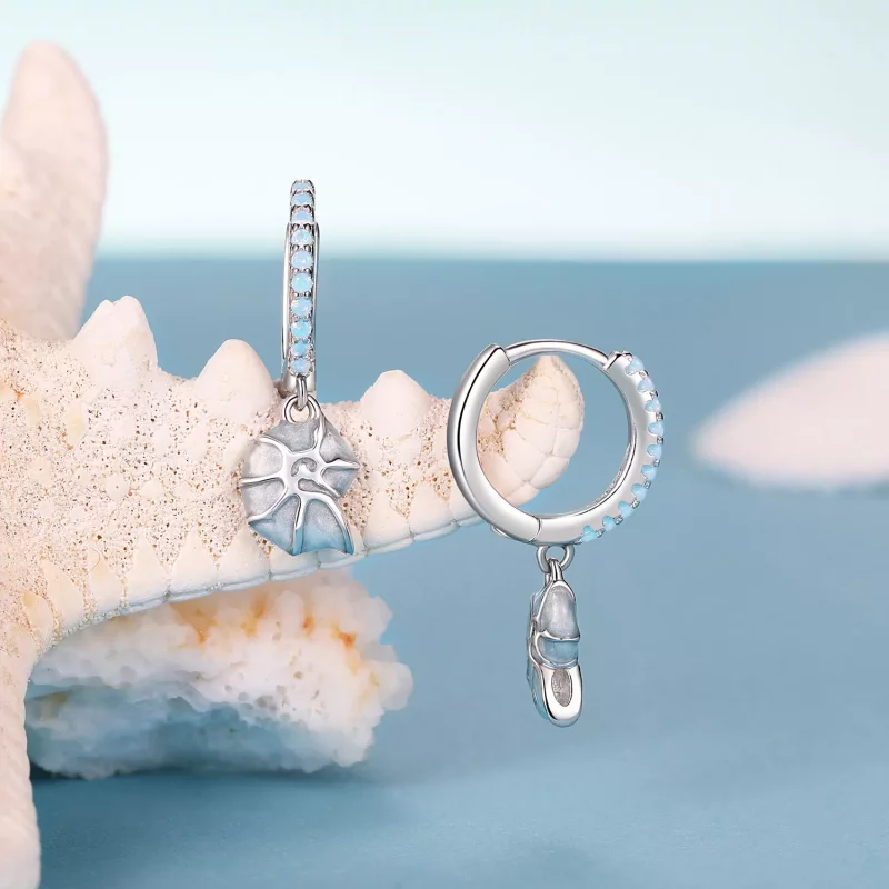 (afbeelding voor) PANDORA Stijl Blauwe schelp oorbellen - BSE1012 - Bekijken 3