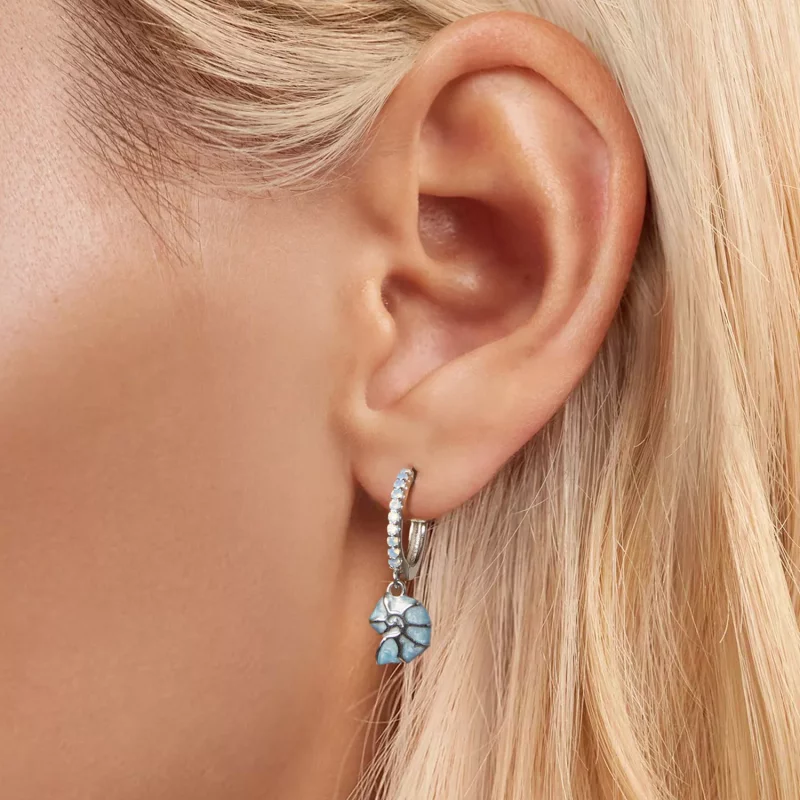 (afbeelding voor) PANDORA Stijl Blauwe schelp oorbellen - BSE1012 - Bekijken 5