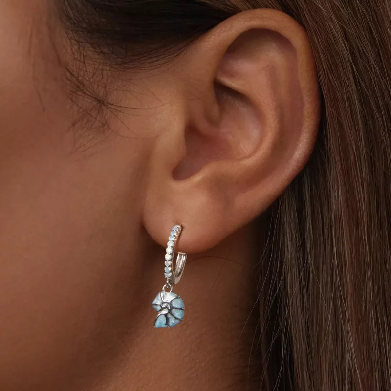 (afbeelding voor) PANDORA Stijl Blauwe schelp oorbellen - BSE1012 - Bekijken 6