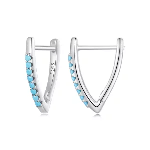 PANDORA Stijl V-vormige turkoois oorbellen - BSE1020 (afbeelding voor) PANDORA Stijl V-vormige turkoois oorbellen - BSE1020