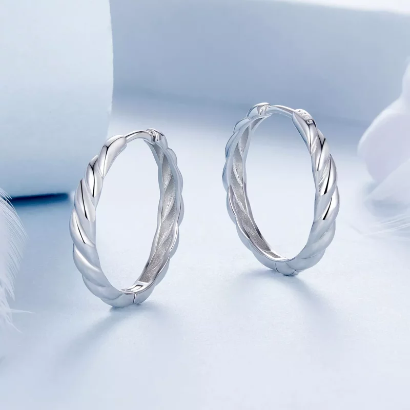 (afbeelding voor) PANDORA Stijl Metallic twist oorbellen - BSE1024-L - Bekijken 3