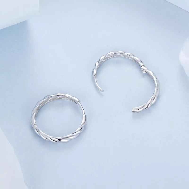 (afbeelding voor) PANDORA Stijl Metallic twist oorbellen - BSE1024-L - Bekijken 4