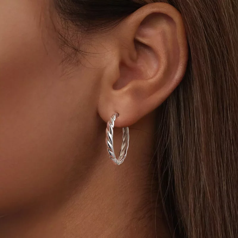 (afbeelding voor) PANDORA Stijl Metallic twist oorbellen - BSE1024-L - Bekijken 6
