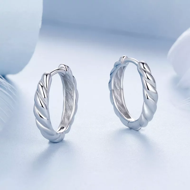 (afbeelding voor) PANDORA Stijl Metalen twist oorbellen - BSE1024-M - Bekijken 3