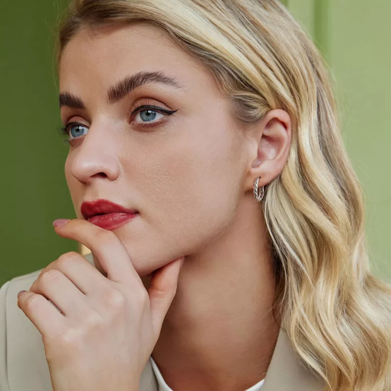 (afbeelding voor) PANDORA Stijl Metalen twist oorbellen - BSE1024-M - Bekijken 8