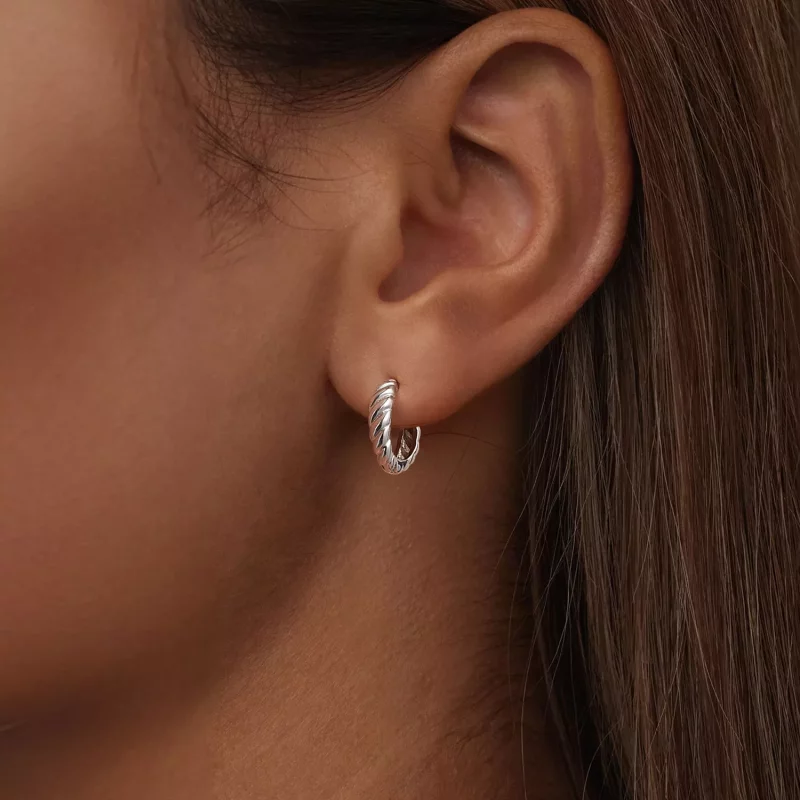 (afbeelding voor) PANDORA Stijl Metalen twist oorbellen - BSE1024-S - Bekijken 6