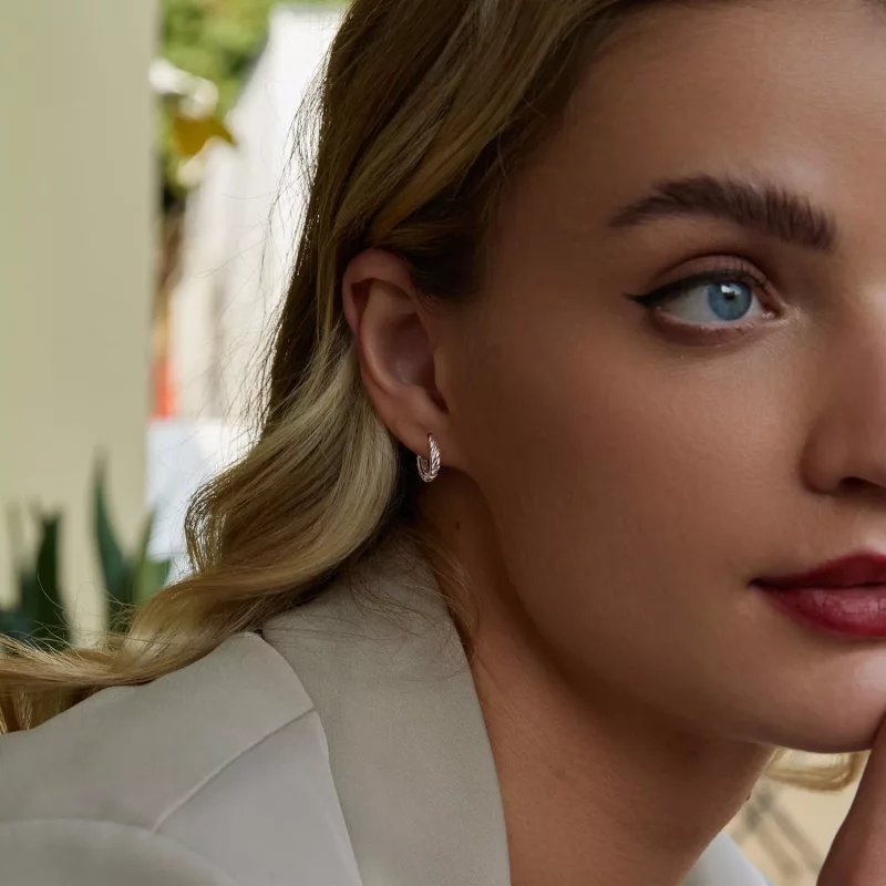 (afbeelding voor) PANDORA Stijl Metalen twist oorbellen - BSE1024-S - Bekijken 7