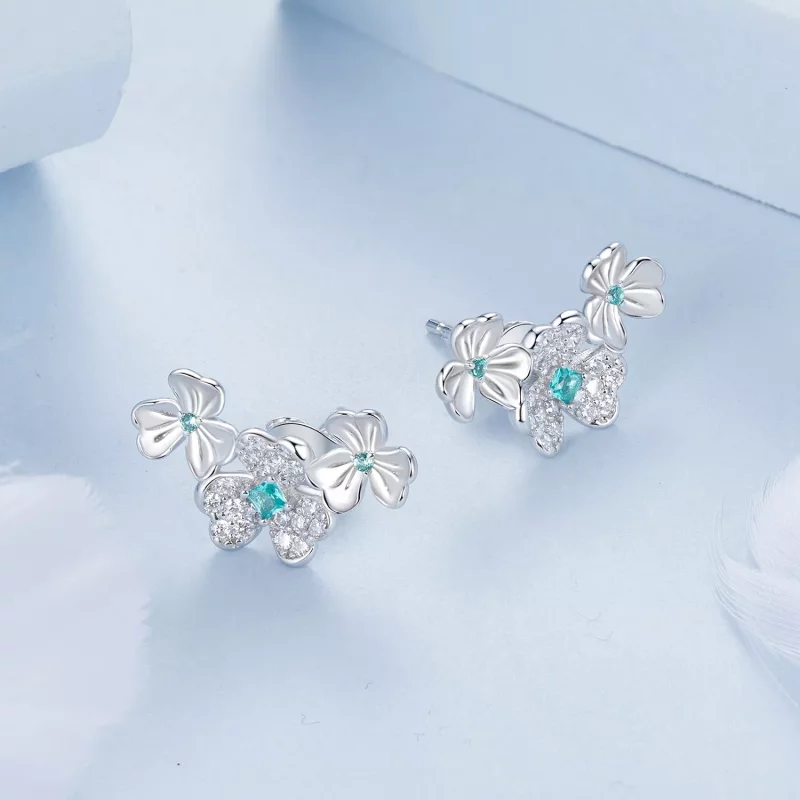 (afbeelding voor) PANDORA-stijl Shamrock oorbellen - BSE1026 - Bekijken 3