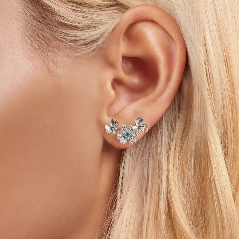 (afbeelding voor) PANDORA-stijl Shamrock oorbellen - BSE1026 - Bekijken 5