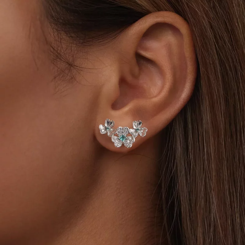 (afbeelding voor) PANDORA-stijl Shamrock oorbellen - BSE1026 - Bekijken 6