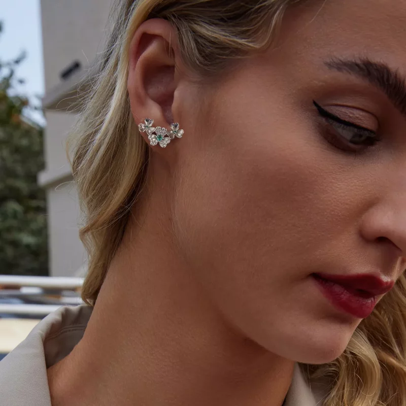 (afbeelding voor) PANDORA-stijl Shamrock oorbellen - BSE1026 - Bekijken 7