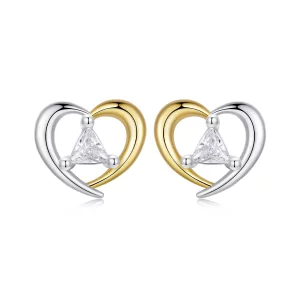 PANDORA Stijl Tweekleurige hart oorbellen - BSE1027 (afbeelding voor) PANDORA Stijl Tweekleurige hart oorbellen - BSE1027