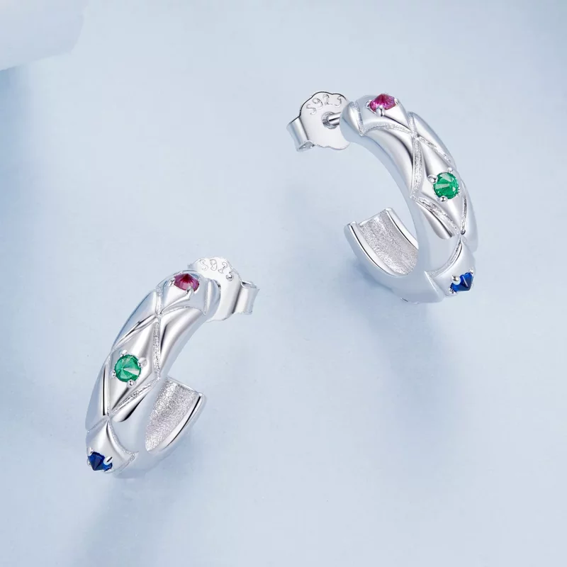(afbeelding voor) PANDORA Stijl Vintage diamantpatroon oorbellen - BSE1032 - Bekijken 3