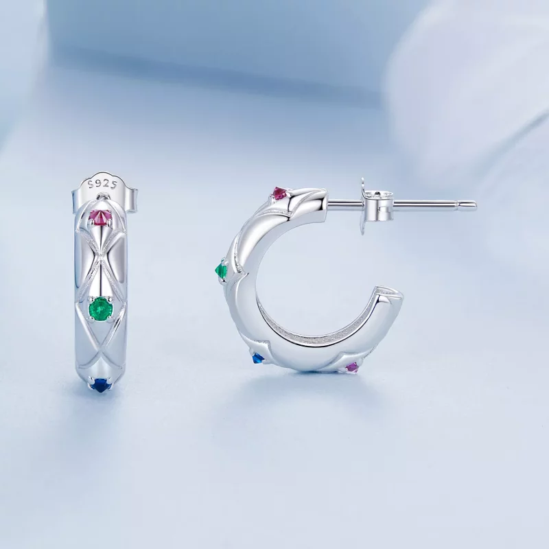 (afbeelding voor) PANDORA Stijl Vintage diamantpatroon oorbellen - BSE1032 - Bekijken 4