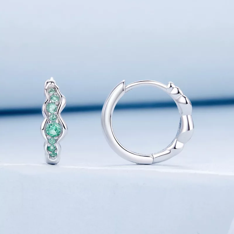 (afbeelding voor) PANDORA-stijl Green Wave Oorbellen - BSE1034 - Bekijken 2