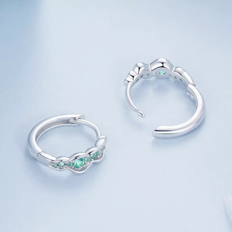 (afbeelding voor) PANDORA-stijl Green Wave Oorbellen - BSE1034 - Bekijken 4