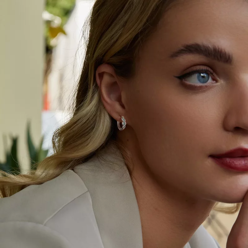 (afbeelding voor) PANDORA-stijl Green Wave Oorbellen - BSE1034 - Bekijken 7