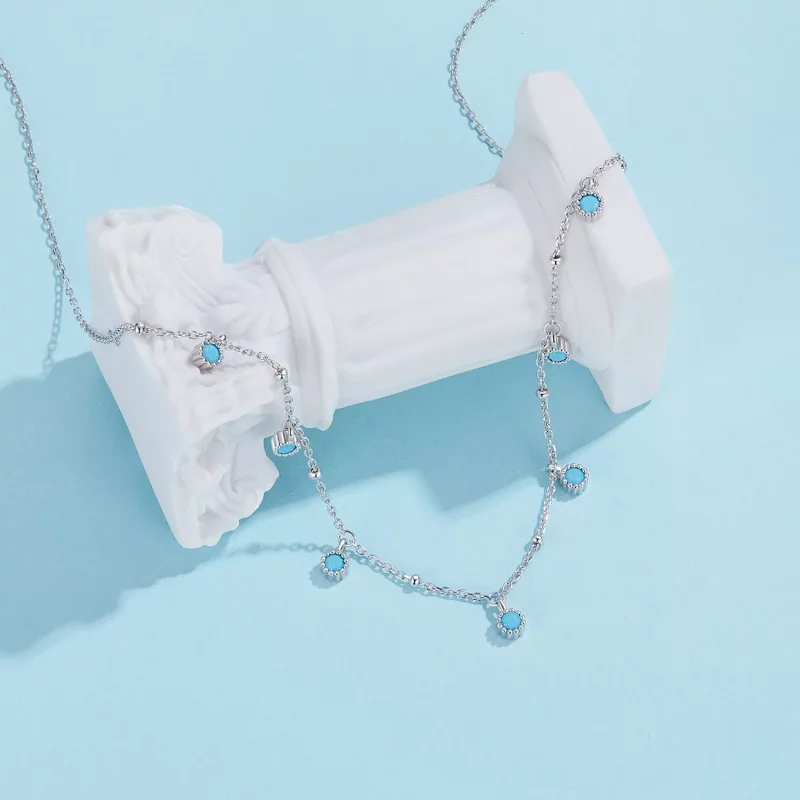 (afbeelding voor) PANDORA-stijl Turkoois ketting - BSN388 - Bekijken 2