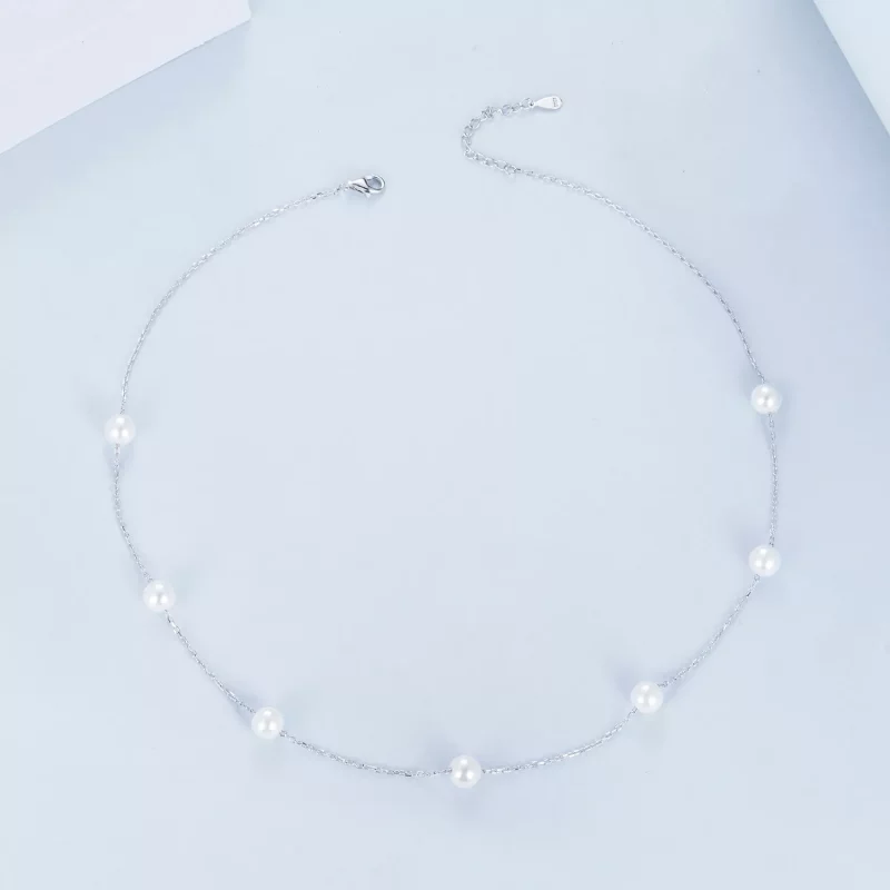(afbeelding voor) PANDORA-stijl Gypsophila Ketting - BSN389 - Bekijken 3