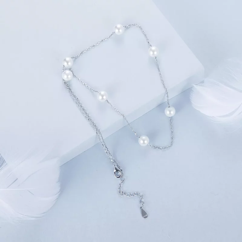 (afbeelding voor) PANDORA-stijl Gypsophila Ketting - BSN389 - Bekijken 4