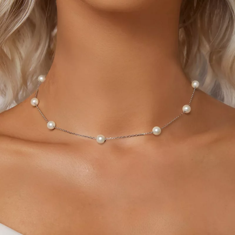 (afbeelding voor) PANDORA-stijl Gypsophila Ketting - BSN389 - Bekijken 6
