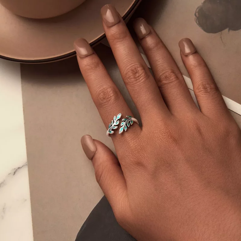 (afbeelding voor) PANDORA Stijl Blad Open Ring - BSR542-E - Bekijken 6