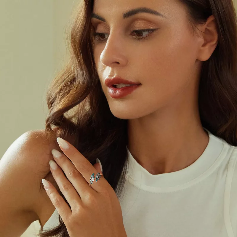 (afbeelding voor) PANDORA Stijl Blad Open Ring - BSR542-E - Bekijken 8