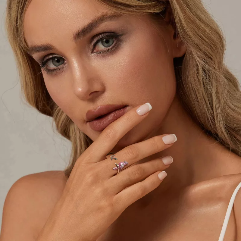 (afbeelding voor) PANDORA Stijl Roze Papegaai Open Ring - BSR551-E - Bekijken 7