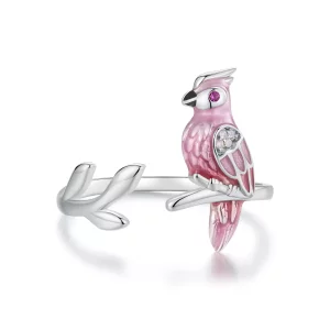 (afbeelding voor) PANDORA Stijl Roze Papegaai Open Ring - BSR551-E