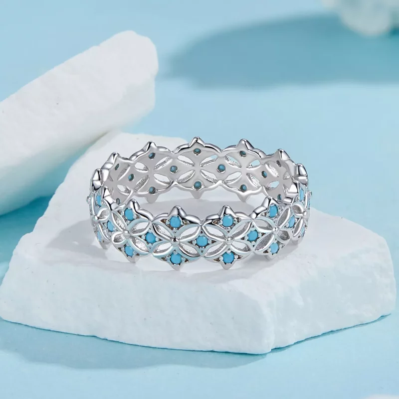 (afbeelding voor) PANDORA Stijl Turquoise Ring - BSR556 - Bekijken 3