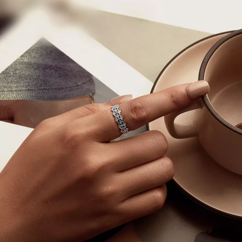 (afbeelding voor) PANDORA Stijl Turquoise Ring - BSR556 - Bekijken 5