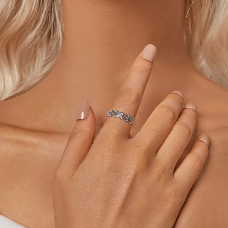 (afbeelding voor) PANDORA Stijl Turquoise Ring - BSR556 - Bekijken 6