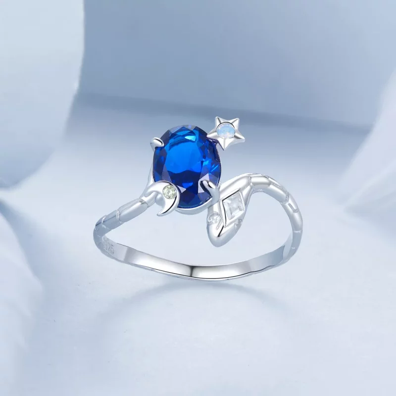 (afbeelding voor) PANDORA Stijl Ster-Maan Slang Ring - BSR557 - Bekijken 3