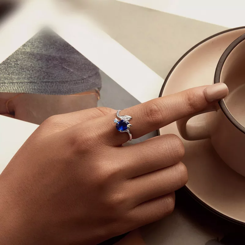 (afbeelding voor) PANDORA Stijl Ster-Maan Slang Ring - BSR557 - Bekijken 5