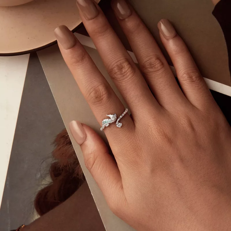 (afbeelding voor) PANDORA-stijl Zeepaardje Open Ring - BSR559-E - Bekijken 4