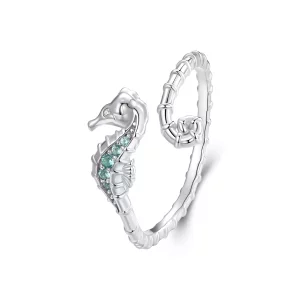 PANDORA-stijl Zeepaardje Open Ring - BSR559-E (afbeelding voor) PANDORA-stijl Zeepaardje Open Ring - BSR559-E
