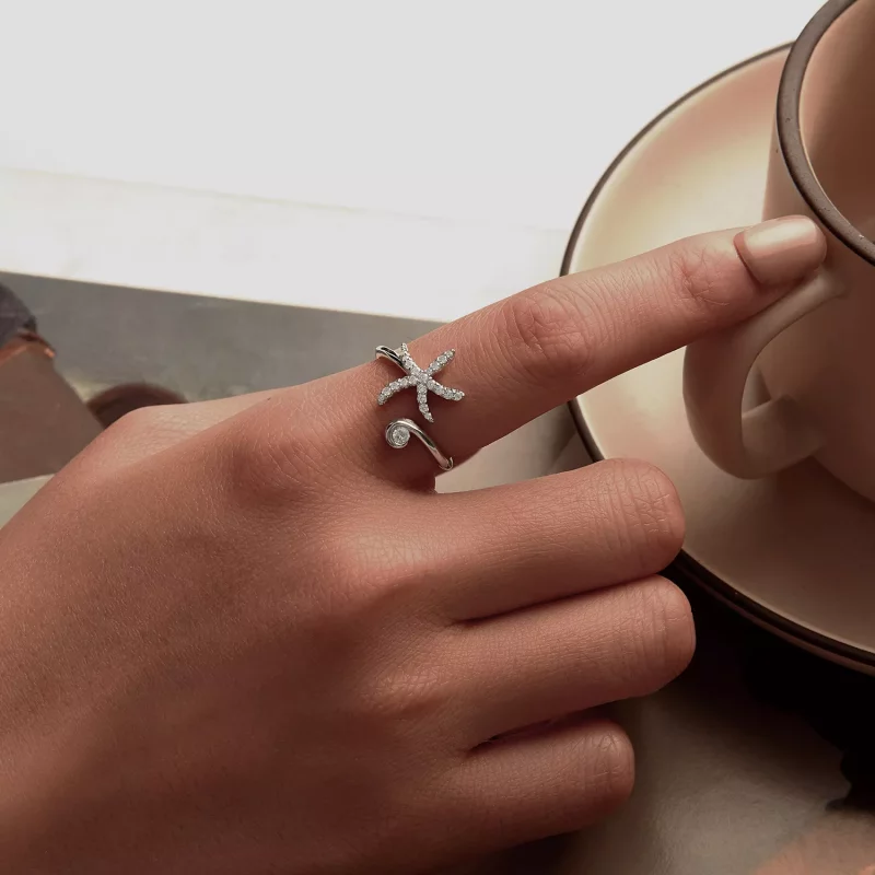 (afbeelding voor) PANDORA Stijl Zeester Open Ring - BSR560-E - Bekijken 5