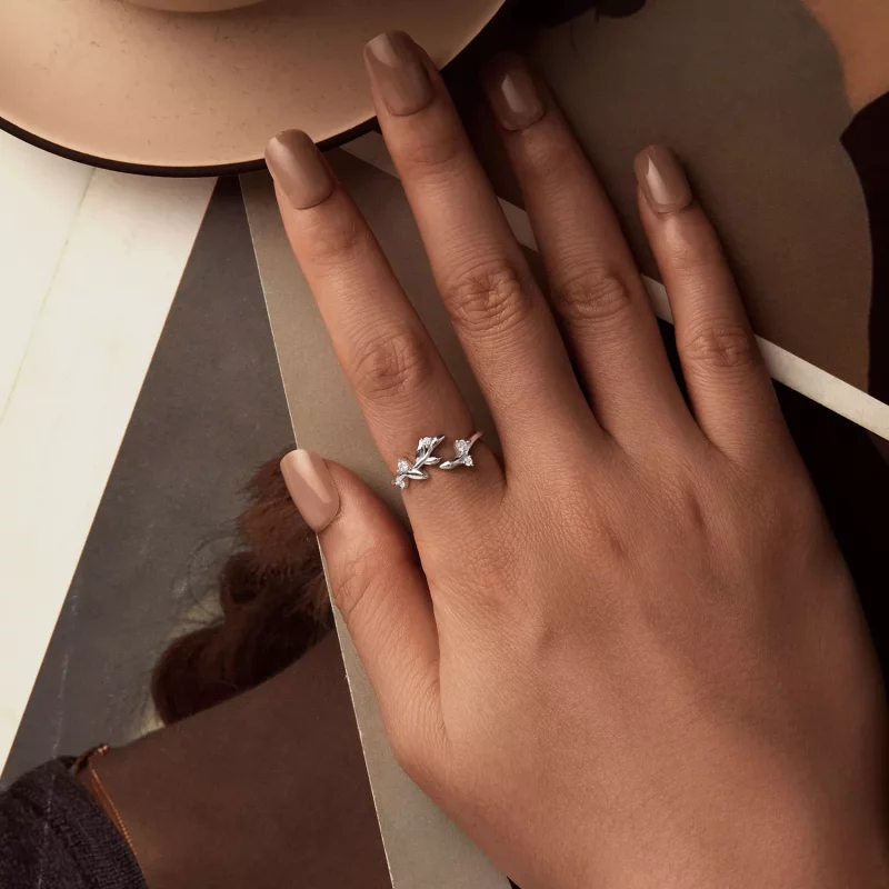 (afbeelding voor) PANDORA Stijl Blad Open Ring - BSR562-E - Bekijken 4