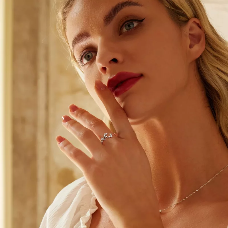 (afbeelding voor) PANDORA Stijl Blad Open Ring - BSR562-E - Bekijken 7
