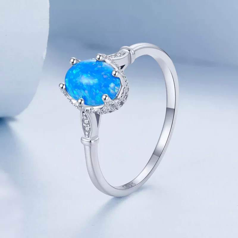 (afbeelding voor) PANDORA Stijl Kroon Blauwe Opaal Ring - BSR564 - Bekijken 2