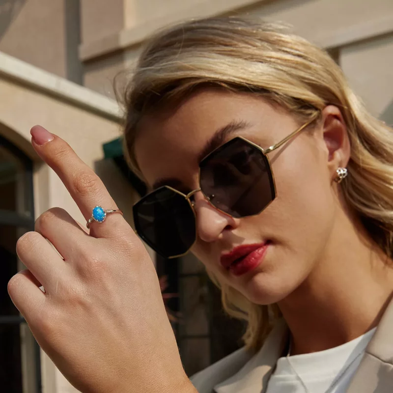 (afbeelding voor) PANDORA Stijl Kroon Blauwe Opaal Ring - BSR564 - Bekijken 7