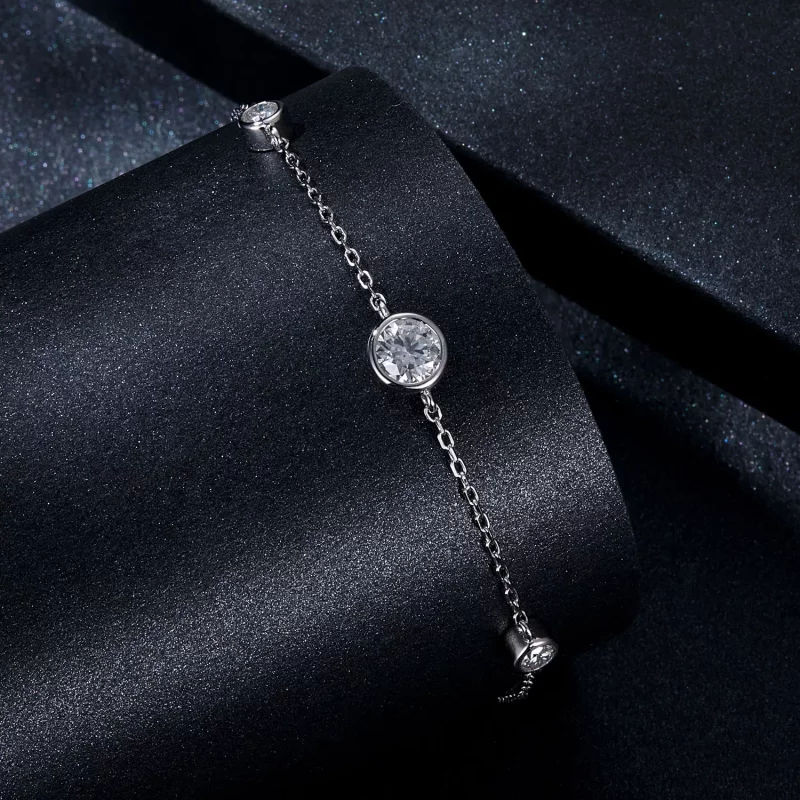 (afbeelding voor) PANDORA Stijl Sterrenhemel Moissanite Armband (met één certificaat) - MSB018 - Bekijken 2