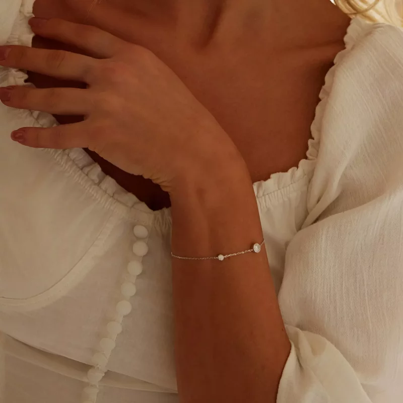 (afbeelding voor) PANDORA Stijl Sterrenhemel Moissanite Armband (met één certificaat) - MSB018 - Bekijken 5