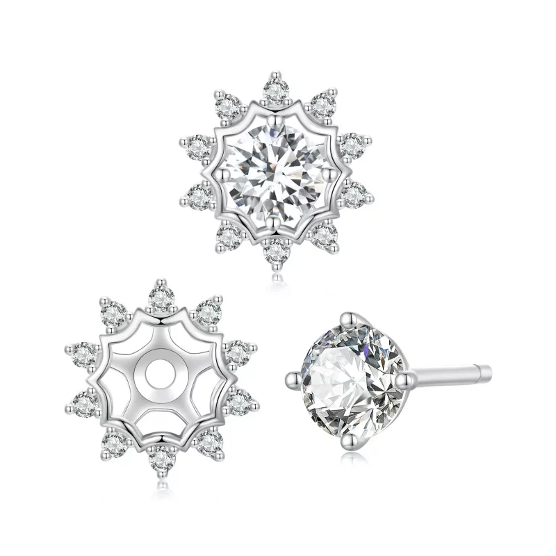 (afbeelding voor) PANDORA Stijl Briljante Schoonheid 0.5ct Moissaniet Oorbellen (Twee Certificaten - Bekijken 2