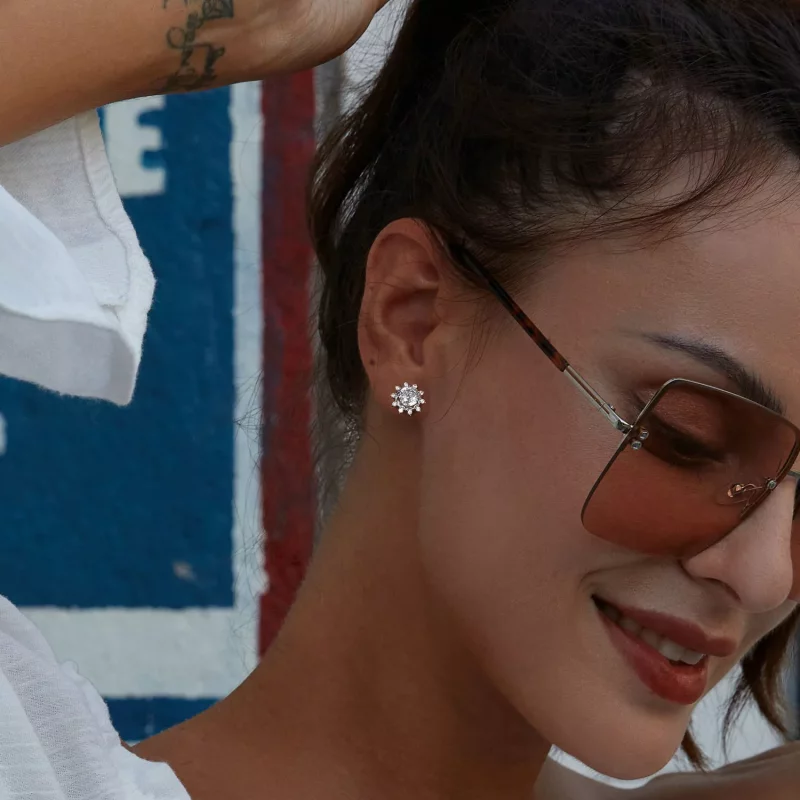 (afbeelding voor) PANDORA Stijl Briljante Schoonheid 0.5ct Moissaniet Oorbellen (Twee Certificaten - Bekijken 5