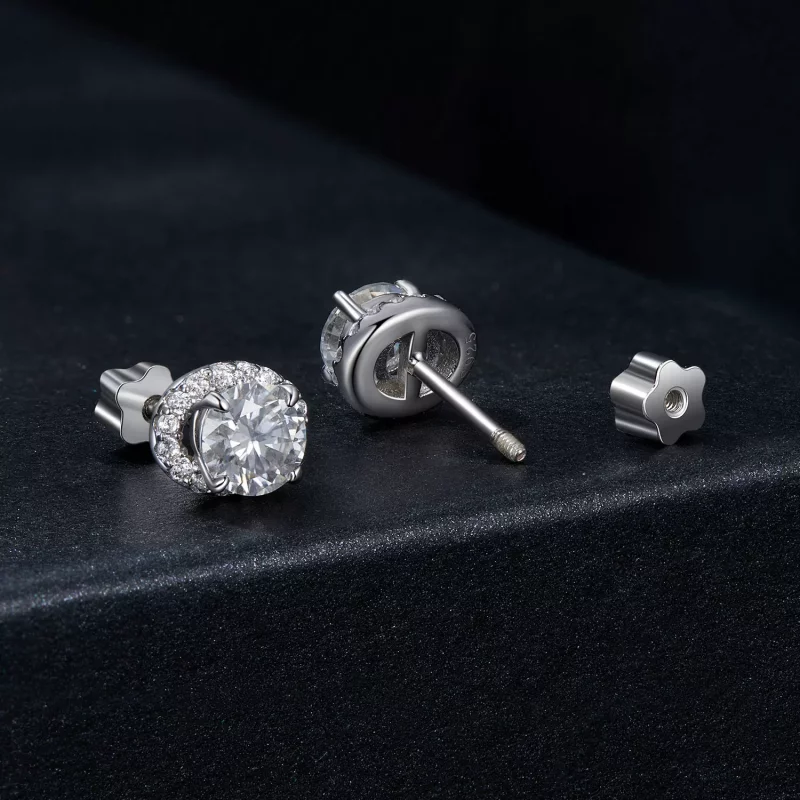 (afbeelding voor) PANDORA Stijl Sterrenhemel Moissaniet 0.5ct oorbellen (twee certificaten) - MSE0 - Bekijken 2