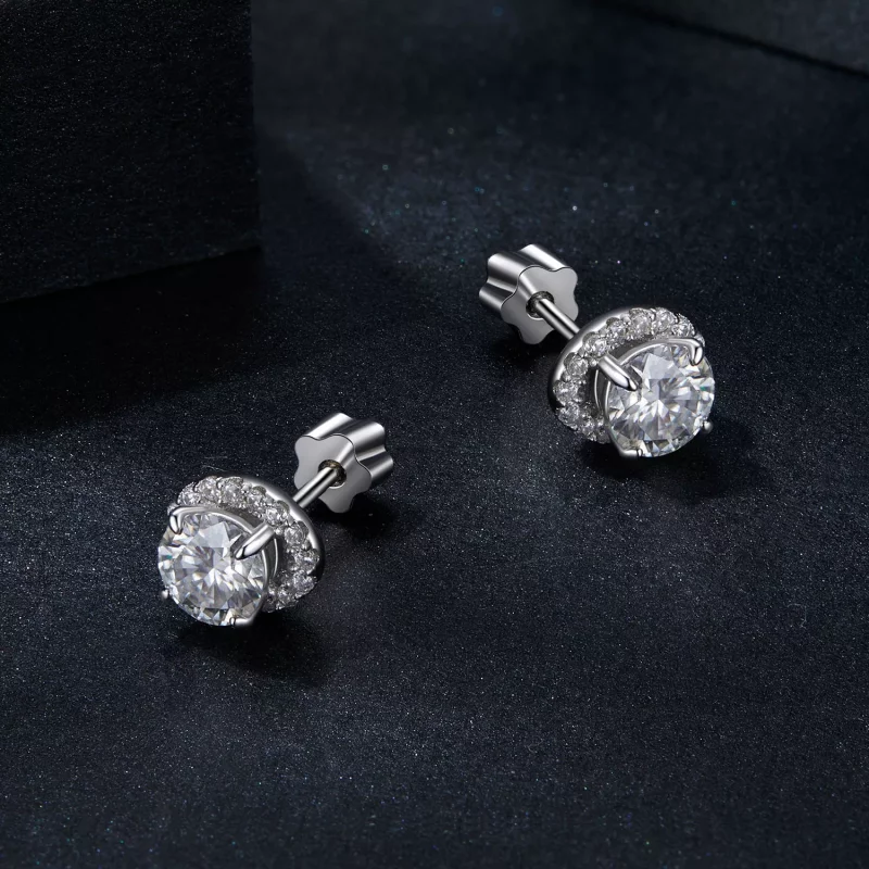(afbeelding voor) PANDORA Stijl Sterrenhemel Moissaniet 0.5ct oorbellen (twee certificaten) - MSE0 - Bekijken 3